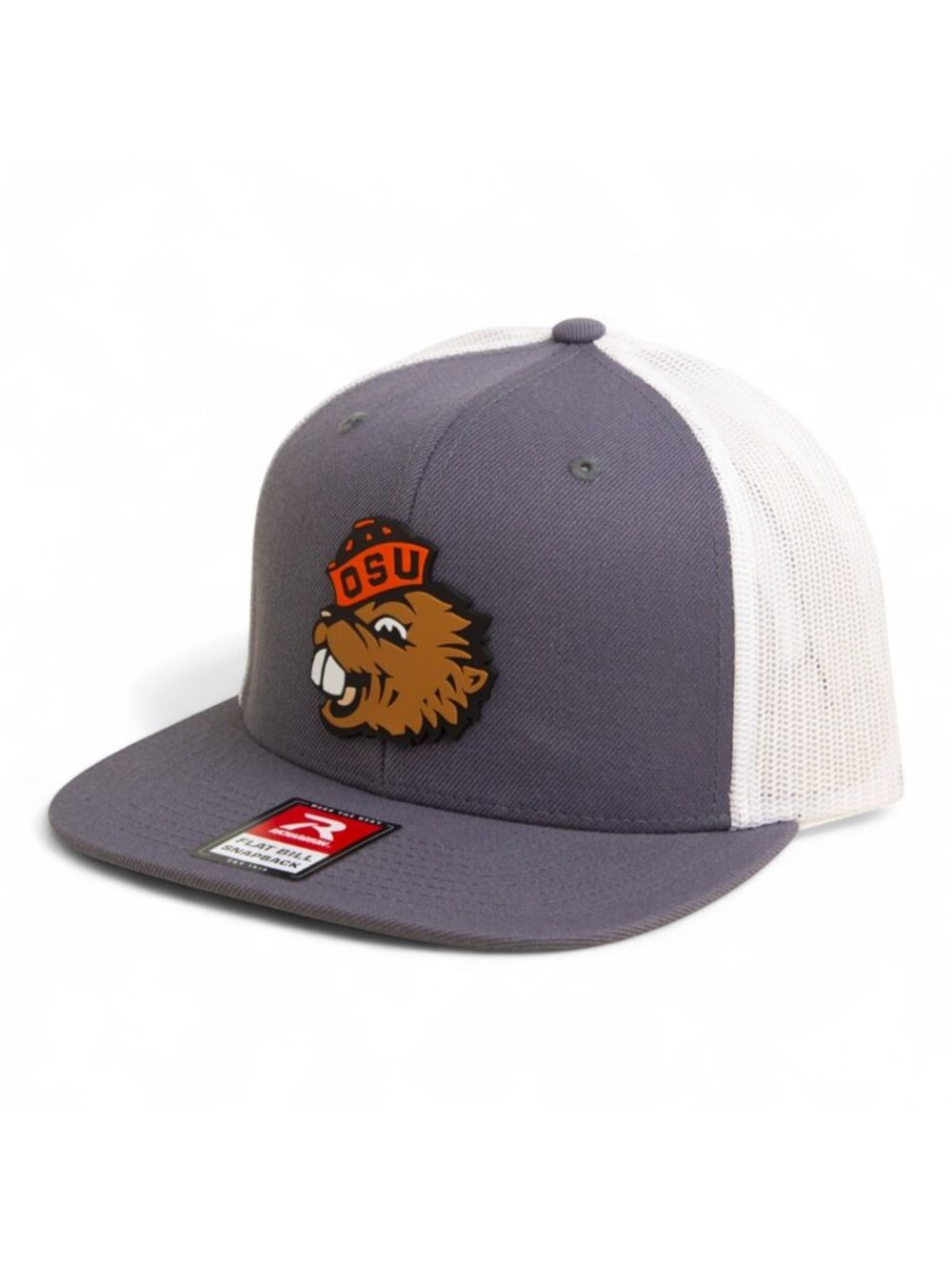 Oregon State Beavers Benny 3D Wool Blend Flat Bill Hat- Charcoal/ White